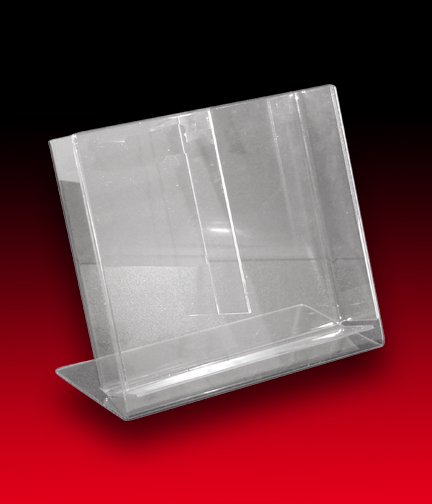 Table Top Clear Acrylic Double Brochure Holder 9.875"L x 4.5"W x 9"H